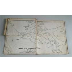 BOUND CHART BOOK OF THE COAST OF MAINE BY T. MOORE’S, BOSTON 1837.