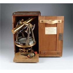 CASED SURVEYORS TRANSIT AND ACCESSORIES BY BUFF & BERGER, BOSTON.