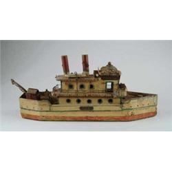 INTERESTING PAINTED WOOD AND METAL MODEL SHIP “ST. JOSEPH”.