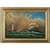 Image 1 : UNSIGNED (American, Late 19th Century) SHIPS AND LIGHTHOUSE.