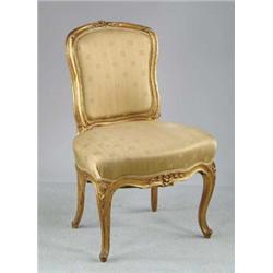 ANTIQUE FRENCH GILT SIDE CHAIR.