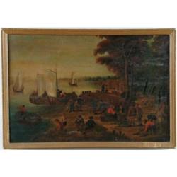 UNSIGNED (18th/19th Century) BRINGING IN THE CATCH.