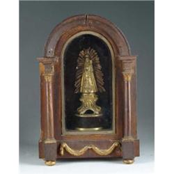 SMALL HANGING OR MANTLE TOP SHRINE.