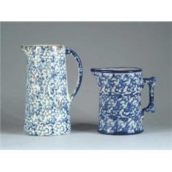 TWO SPONGEWARE PITCHERS.