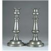 Image 1 : FINE PAIR OF PEWTER PUSH UP CANDLESTICKS.