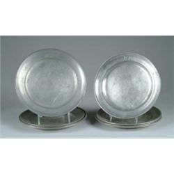 LOT OF EIGHT PEWTER PLATES.
