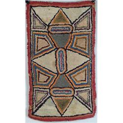 FOLK ART HOOKED RUG.
