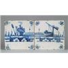 Image 1 : TWO BLUE AND WHITE DELFT TILES.