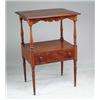 Image 1 : ONE DRAWER TWO TIER MAHOGANY SHERATON STAND.