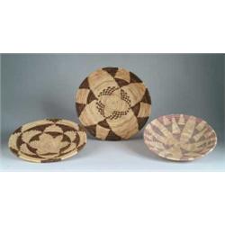 THREE SOUTHWEST INDIAN BASKETS.