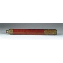 MAHOGANY AND BRASS SINGLE DRAW TELESCOPE BY J & A WALKER, LIVERPOOL.