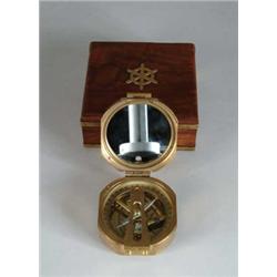 BRASS MARINE COMPASS BY STANLEY, LONDON.