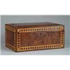 Image 1 : FANCY BURL WALNUT AND PARQUETRY INLAID DEEDS BOX.