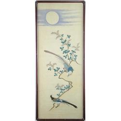 FRAMED ORIENTAL NEEDLEWORK PICTURE.