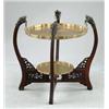 Image 1 : ORIENTAL CARVED WOOD AND BRASS TRAY STAND.