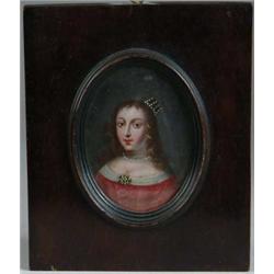 UNSIGNED (European, 18th/19th Century) OLD MASTER MINIATURE OF WOMAN ON COPPER.