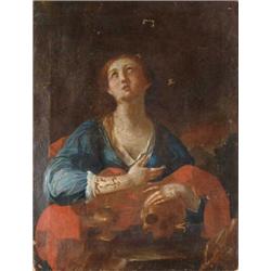 G.A.L. (European, 18th Century) OLD MASTER-WOMAN WITH SKULL.