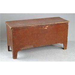 EARLY RED BLANKET BOX.