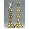 Image 1 : PAIR OF TALL BRASS CANDLESTICKS.