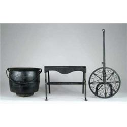 THREE FIREPLACE ITEMS.