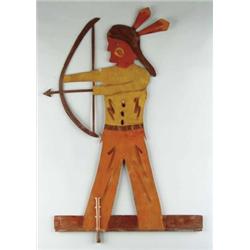 PAINTED SHEET STEEL INDIAN WEATHERVANE.