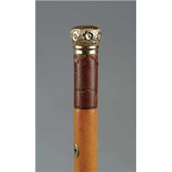 EARLY GOLD TOP MALACCA CANE.