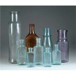 LOT OF SIX SHAKER BOTTLES AND THREE OTHERS.