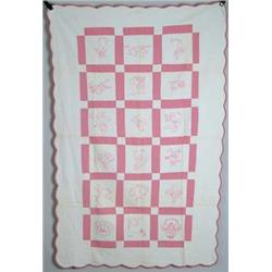 SIX QUILTS AND QUILT TOPS.