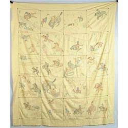 PICTORAL CHILDS QUILT TOP.