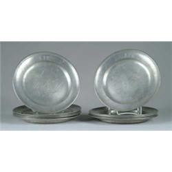 TEN PEWTER PLATES.