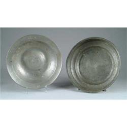 TWO PEWTER BOWLS.