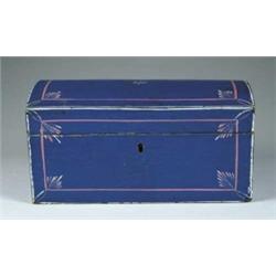 SMALL PAINTED DOMED-TOP BOX.  