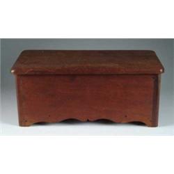 MINIATURE MAHOGANY BLANKET BOX.