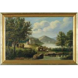 UNSIGNED (American, 19th Century) HUDSON RIVER VIEW.