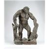 Image 1 : BRONZE PATINATED PLASTER FIGURE OF A GORILLA.