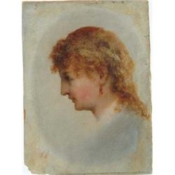 EDWIN D. WHITE (American, 1817-1877) PORTRAIT OF A YOUNG WOMAN.