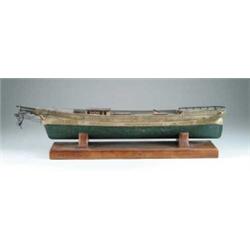 ANTIQUE PAINTED BOAT MODEL.