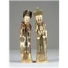 Image 1 : PAIR OF FAUX IVORY FIGURINES.
