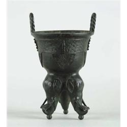 ORIENTAL BRONZE TRIPOD CENSER.