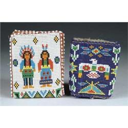 TWO INDIAN TRADE BEAD PIECES.