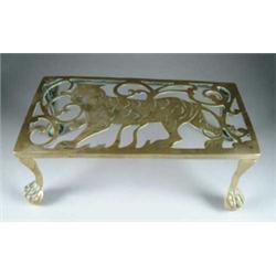 SMALL BRASS FOOT STOOL.