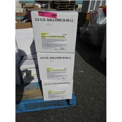 Three 2.5 US Gallon Cases of Chlorine Destainer