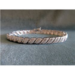 Ladies "S" Wave Diamond Studded Bracelet