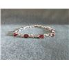 Image 1 : Ladies Garnet & Diamond Tennis Bracelet