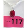 Image 1 : Custom Made Oval Cut Ruby Necklace