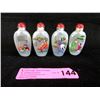 Image 1 : 4 Hand Painted Glass Snuff Bottles