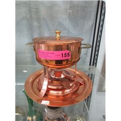 Mid Century Copper Swiss Fondue Set