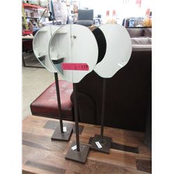 3 New 24" Tall Metal Based Mirrors