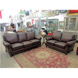 New Down Filled Amax Leather Sofa & Loveseat