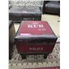 Image 1 : New Leather Like Stool/End Table w/ Vintage Image